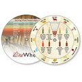 White Vinyl 2-Wheel wine & food pairing (4.25" dia.) 4CP front & back